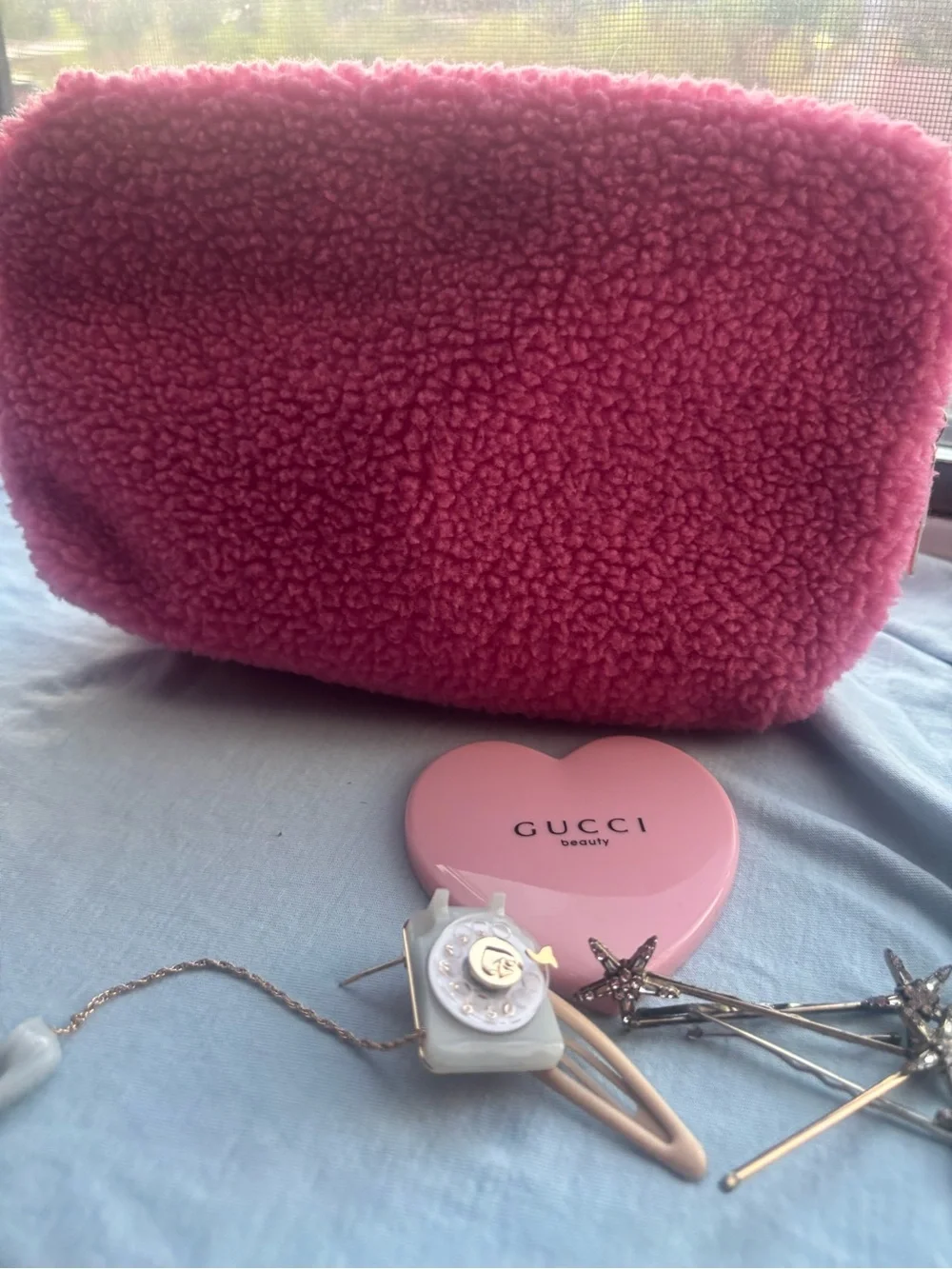 Sephora Pink Sherpa Cosmetic Pouch